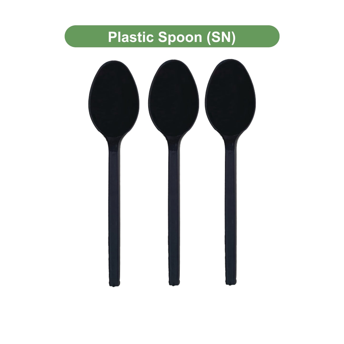 Plastic Spoon SN Black 5.5in