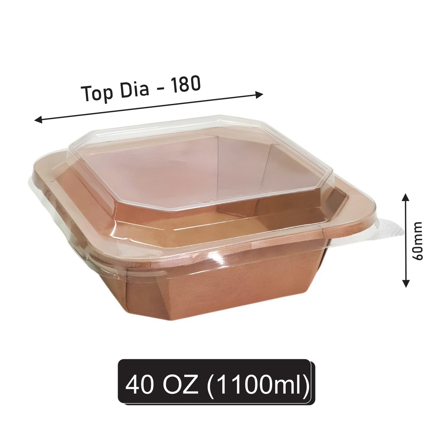 40 oz Square Paper Container