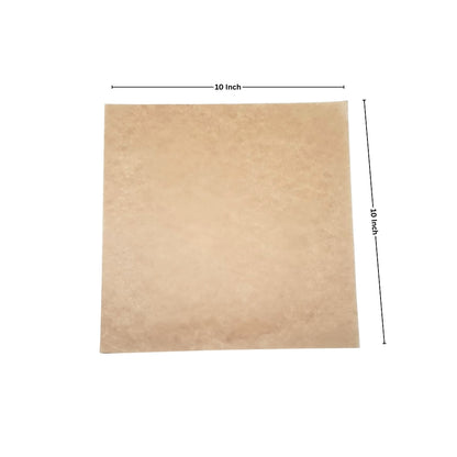 Ecowrap Plain Cut Sheet 10 x 10 inch Brown color (250 Sheets) Butter Paper