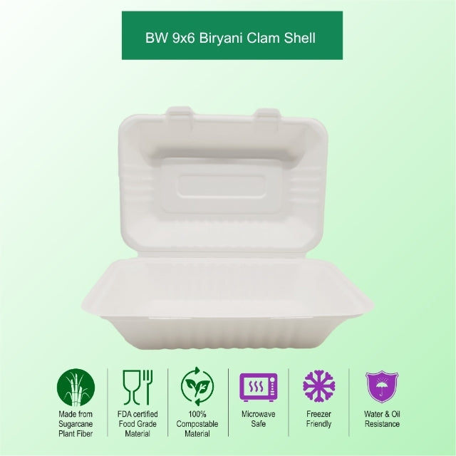 BW 9x6 Biryani Clamshell