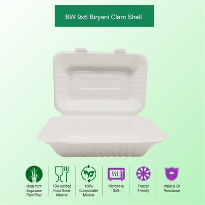 BW 9x6 Biryani Clamshell