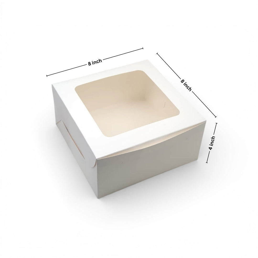 ITC 8x8x4 Inch Window Cake Box for half kg cakes