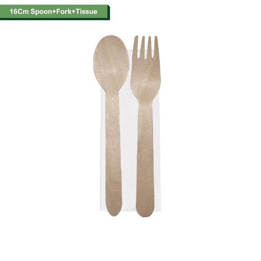 Cutlery Set No.2 (16 cm Spoon + Fork + Tissue)