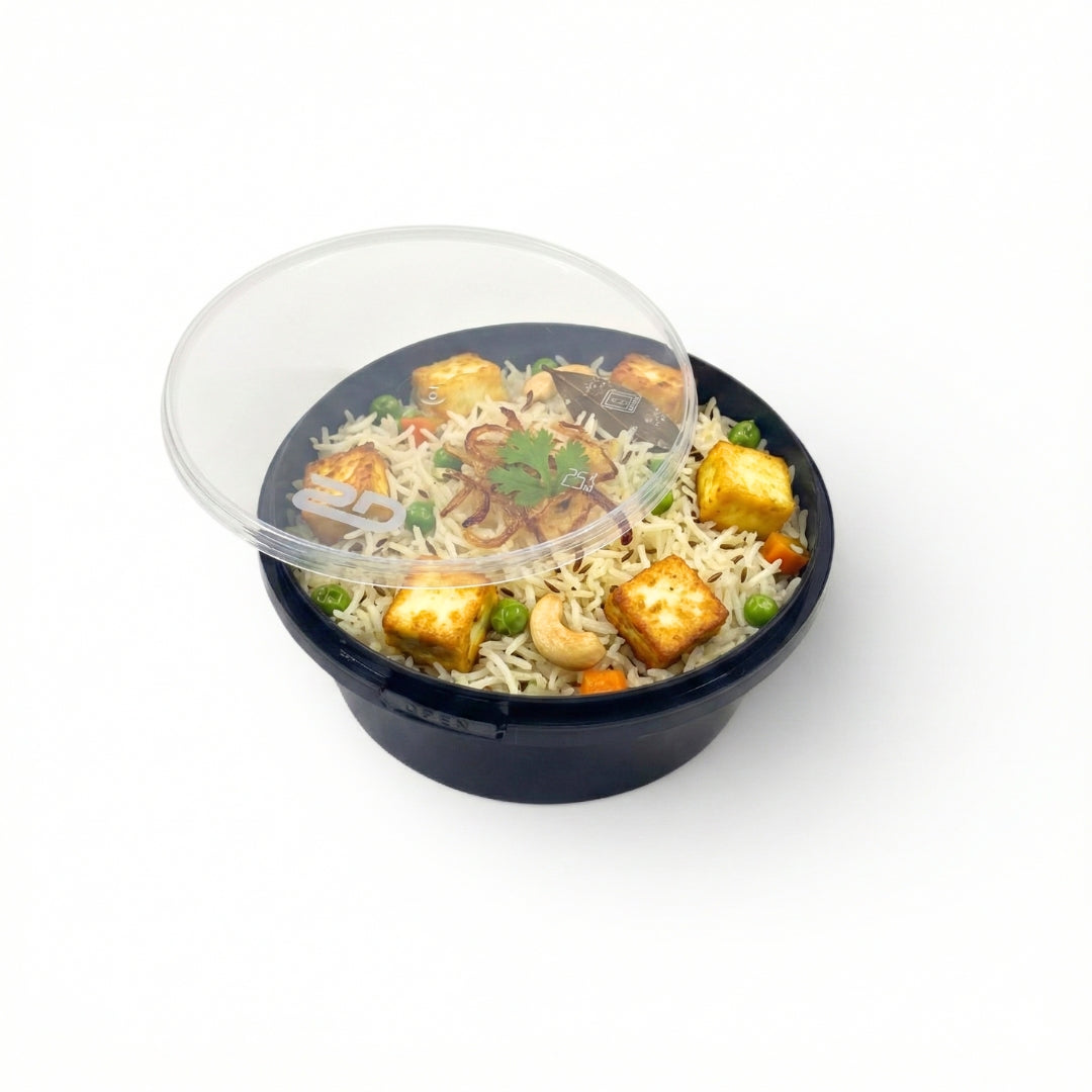 300ml Black Tamper Proof Round Container with Lid