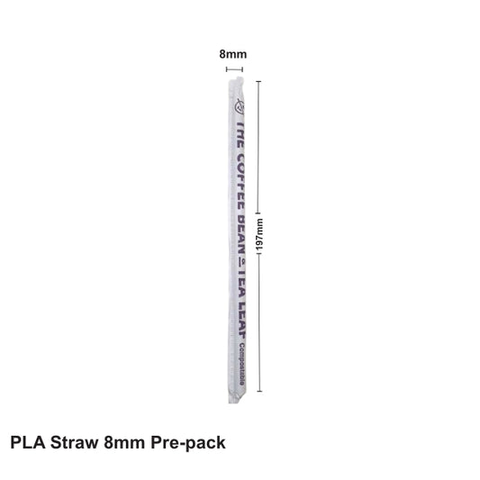 Compostable PLA Straw 8mm Pre-pack