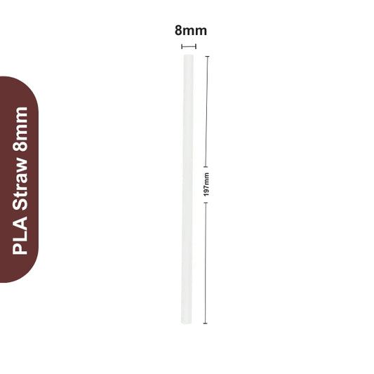 Compostable PLA Straw 8mm