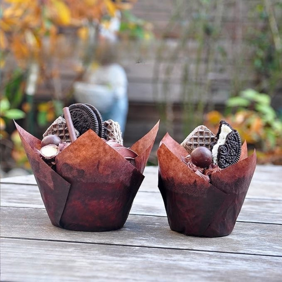 Tulip Muffin Brown & Brown Printed
