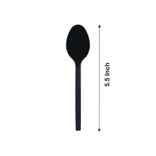 Plastic Spoon SN Black 5.5in