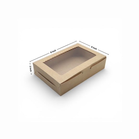 Kraft 9x6x2 Window Brownie Box