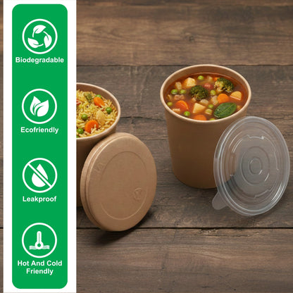 750 ml Kraft Round Paper Container