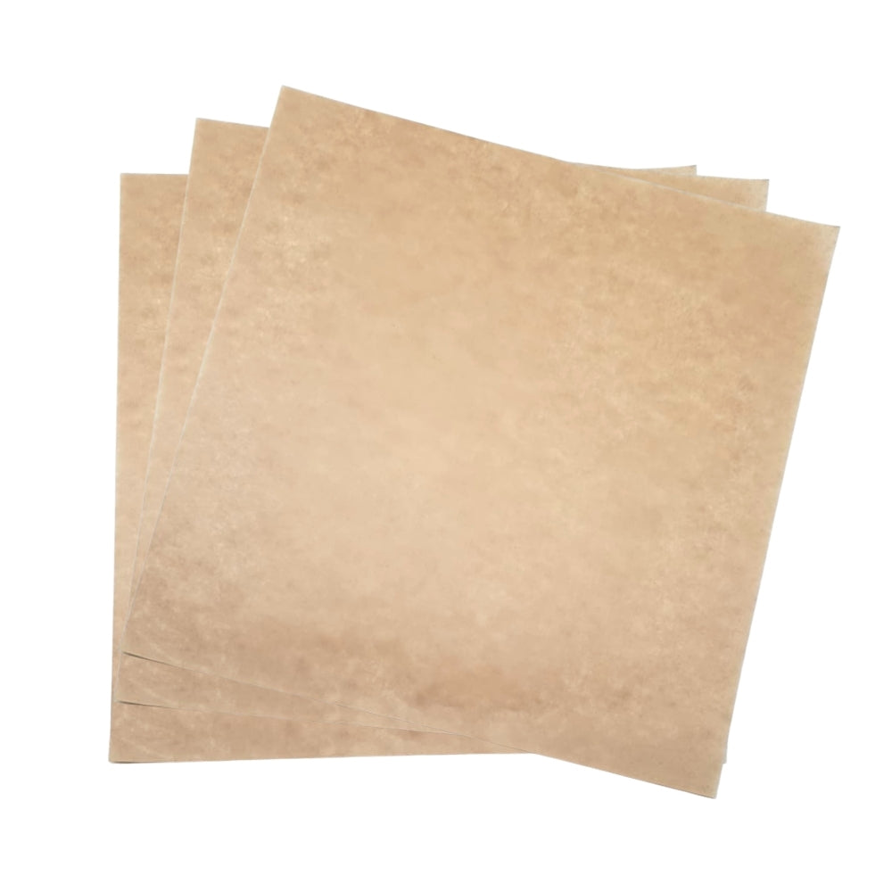 Ecowrap Plain Cut Sheet 12 X 12 inch inch Brown color (250 Sheets) Butter Paper