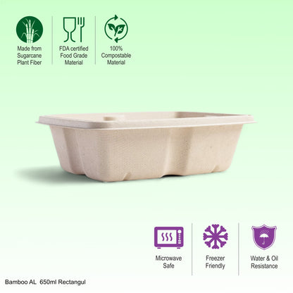 Bumboo Anti-Leak 650ml Rectangle Container with lid