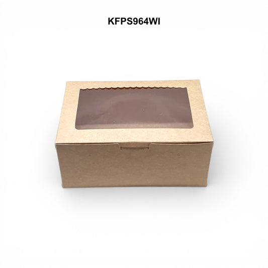 Kraft 9x6x4 Window Cupcake Box with Insert