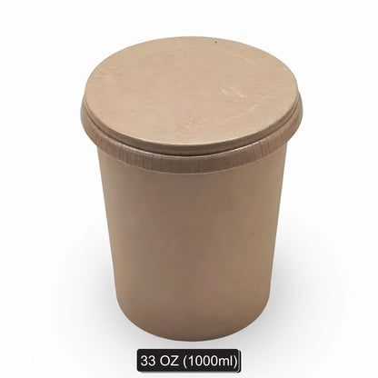 1000 ml Kraft Round Paper Container