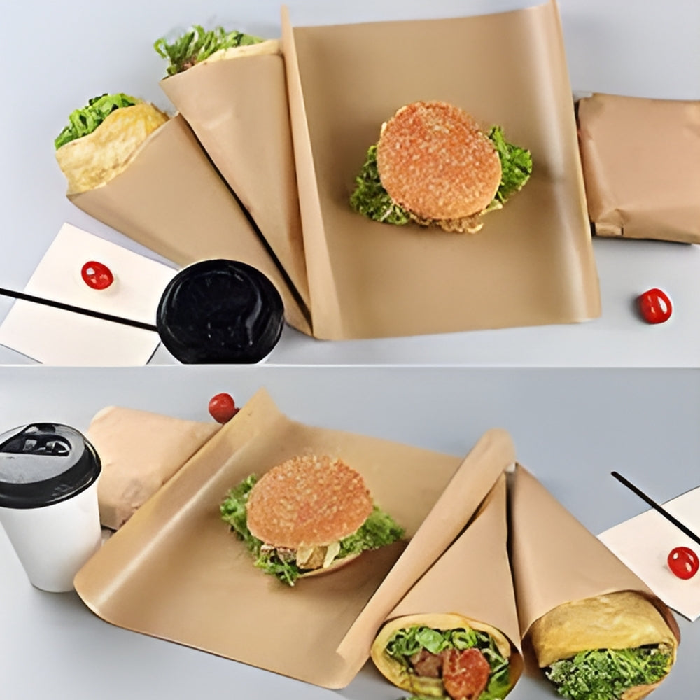 Ecowrap Plain Cut Sheet 12 X 12 inch inch Brown color (250 Sheets) Butter Paper