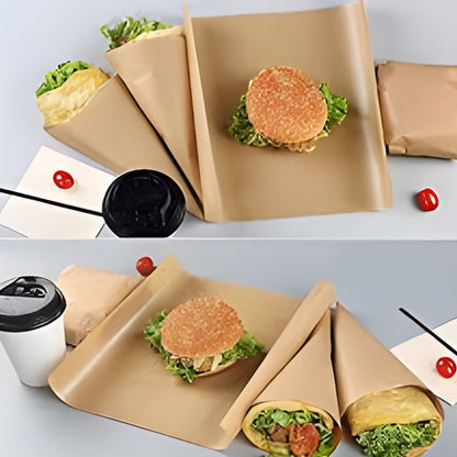 Ecowrap Plain Cut Sheet 12 X 12 inch inch Brown color (250 Sheets) Butter Paper