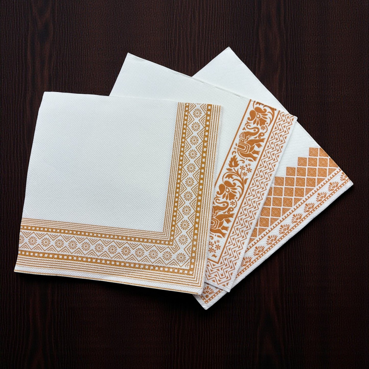 Dinner Tissue 13x13 3 Ply Nested – Ethnic Border Design