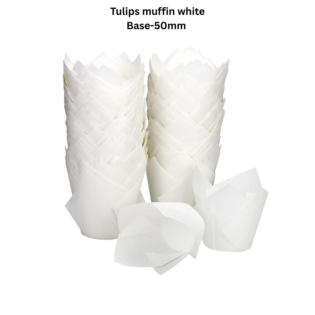 Tulip Muffin White & White Printed