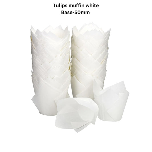Tulip Muffin White & White Printed
