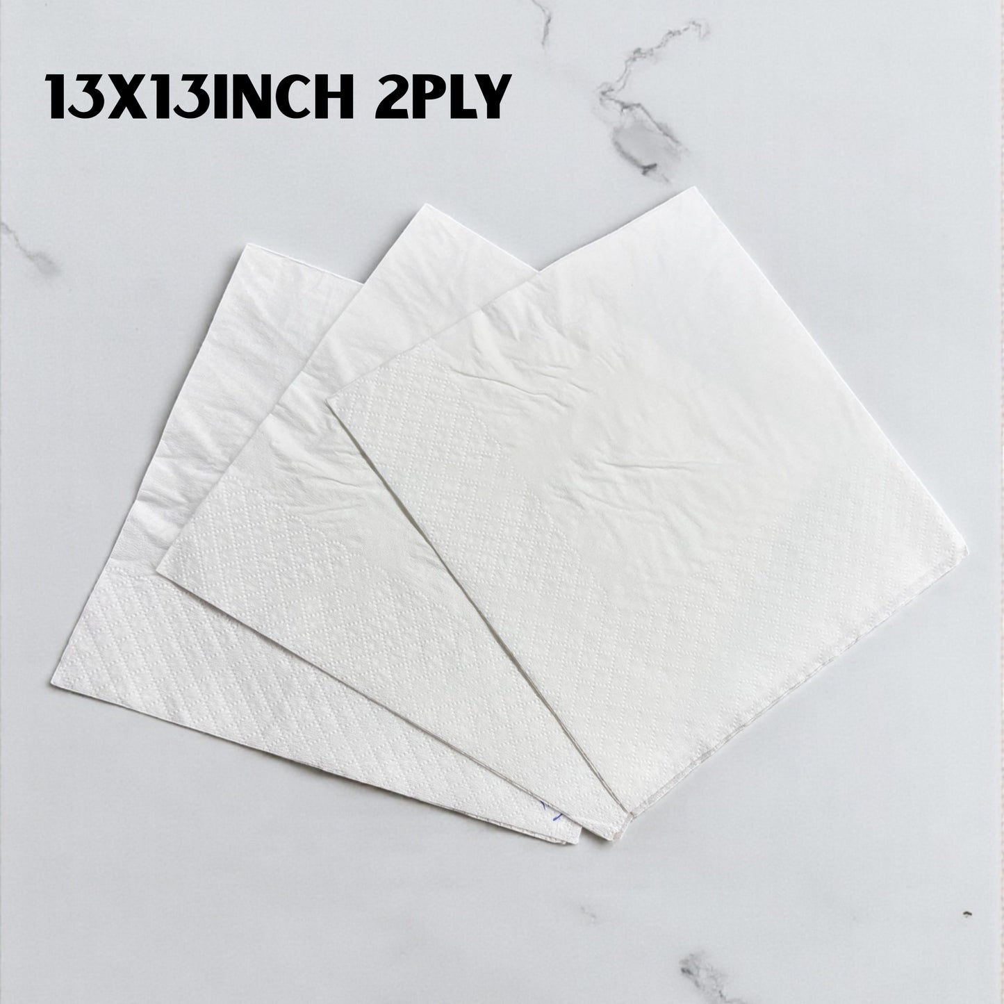 Dinner Tissue 13x13 2 Ply White – Plain