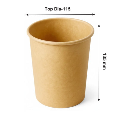 1000 ml Kraft Round Paper Container