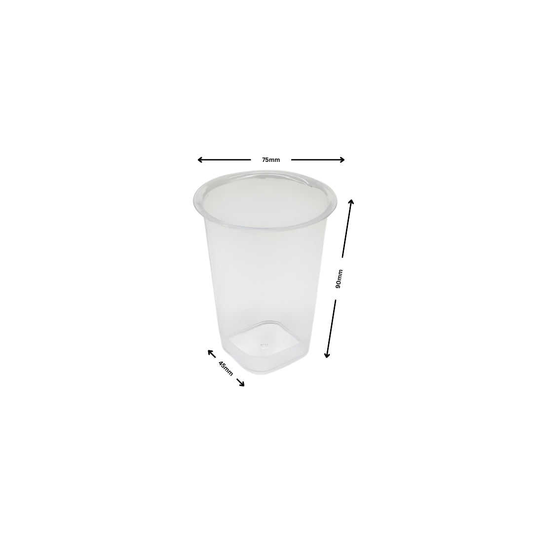 NP PS 29 SQ Glass Container 200ml (Transparent) With Lid