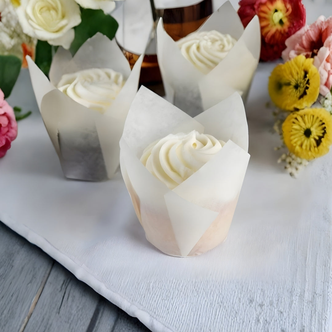 Tulip Muffin White & White Printed