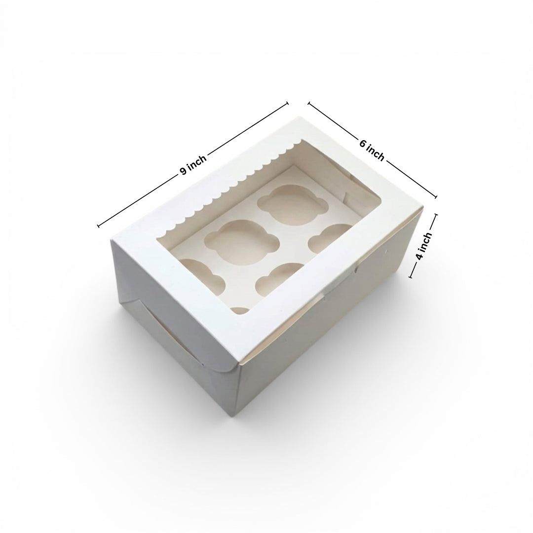 ITC 9x6x4 Inch Window 6 Cupcake Box with Insert