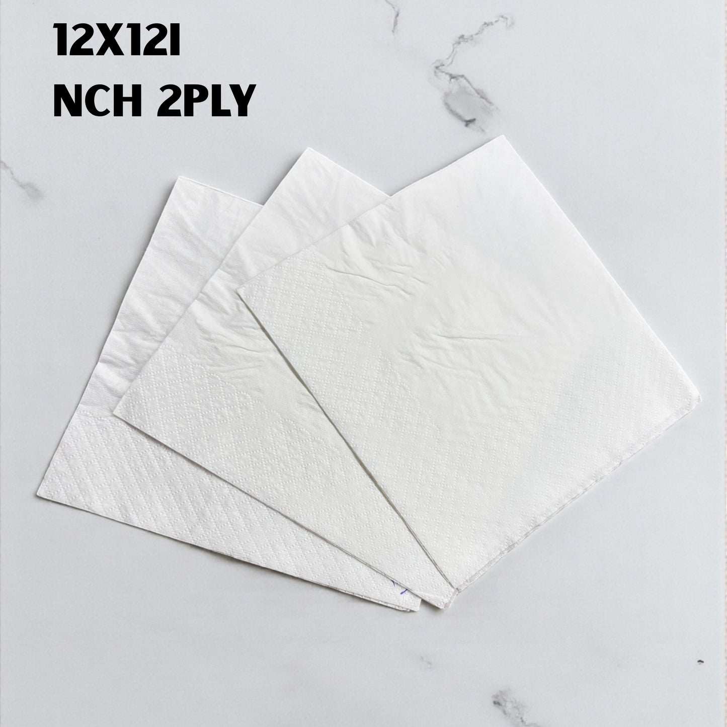 Dinner Tissue 12x12 2 Ply White – Plain