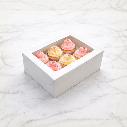 ITC 9x6x4 Inch Window 6 Cupcake Box with Insert