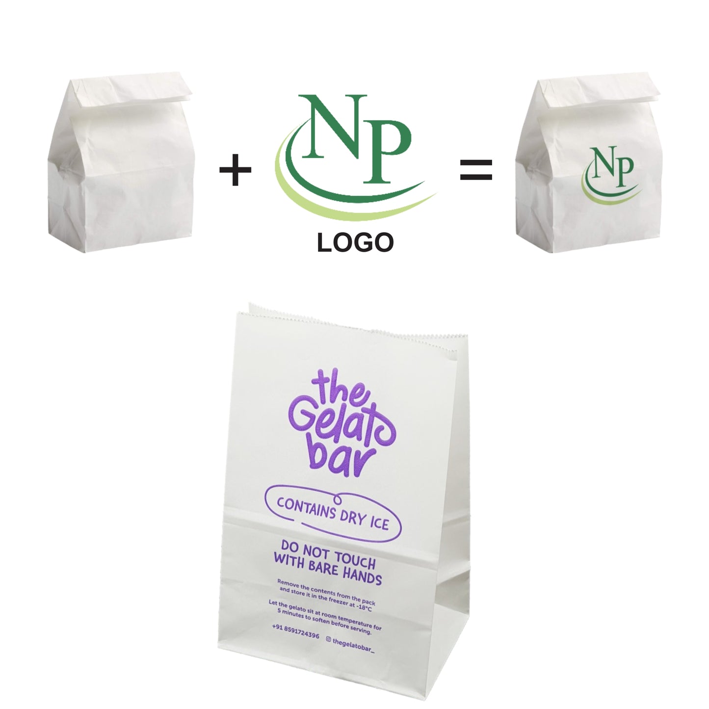 6x4x10" PacknServe Specialized Pouch with flap for 2 Cups – 60 GSM