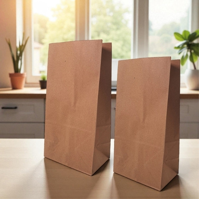 6x4x12" Brown SOS MF Kraft Bag – 80 GSM, 24 BF