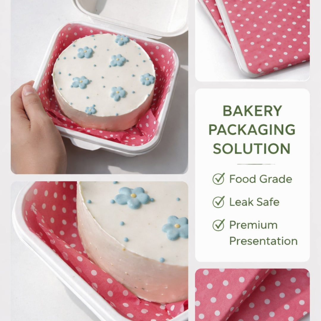 Bento Cake Liner (Pink Polka)