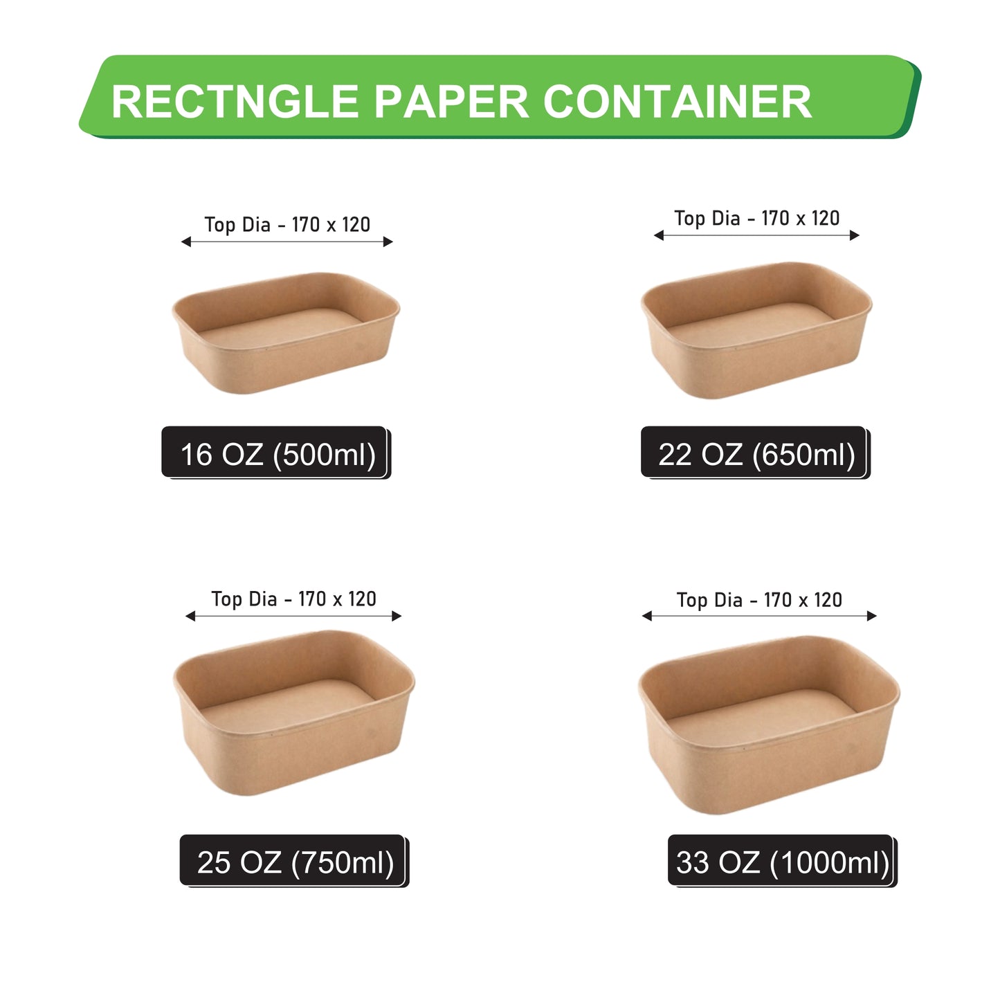 500 ml Rectangle Paper Container