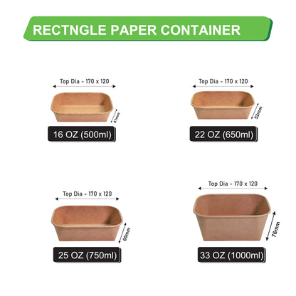 650 ml Rectangle Paper Container
