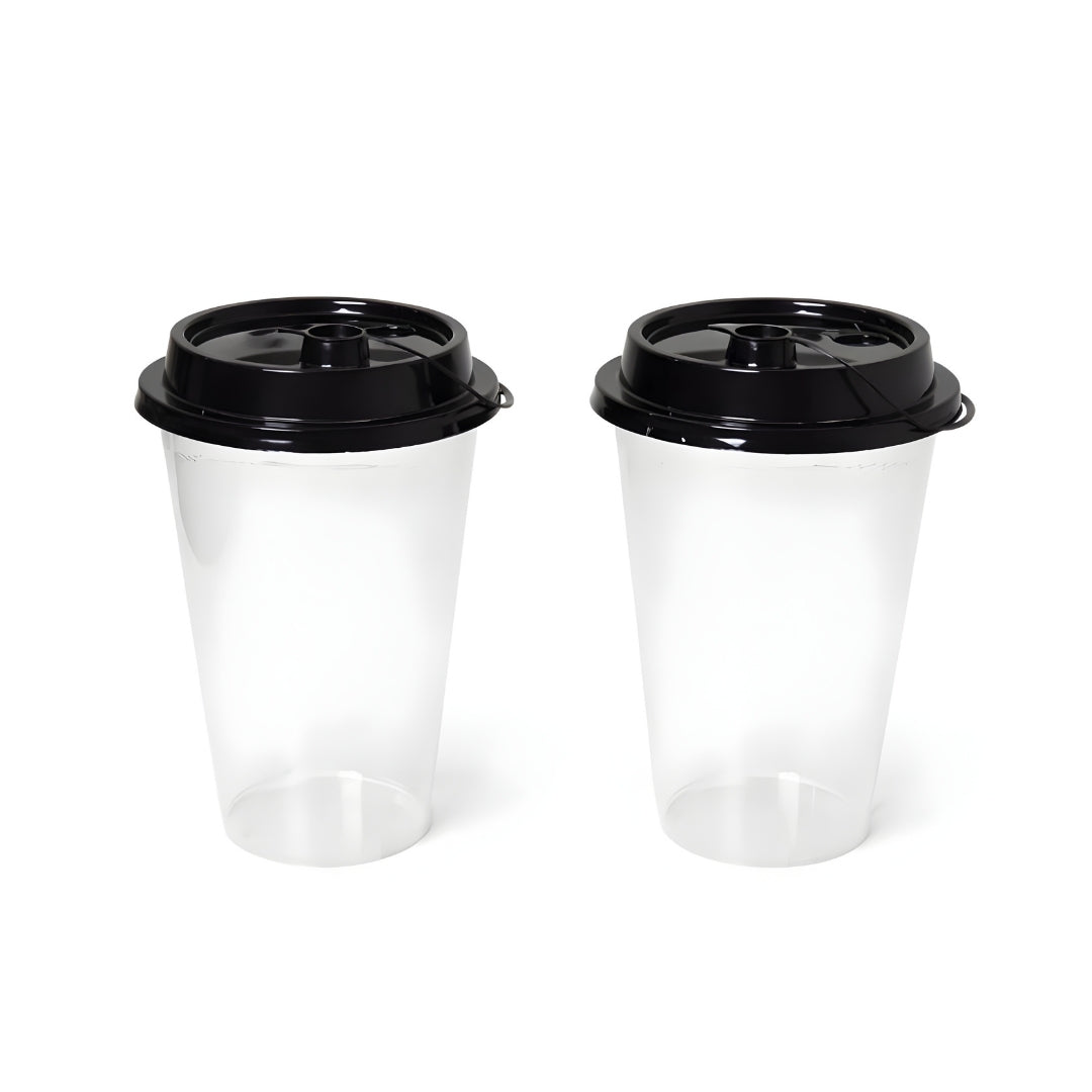 500ML Paknserve reusable sipper container with Black Lid (90 Dia) Sipper Cup for boba & matcha
