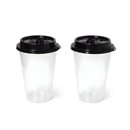 500ML Paknserve reusable sipper container with Black Lid (90 Dia) Sipper Cup for boba & matcha