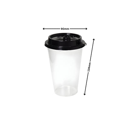 500ML Paknserve reusable sipper container with Black Lid (90 Dia) Sipper Cup for boba & matcha