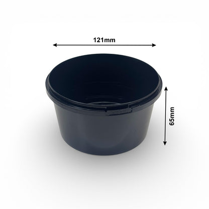 500ml Black Tamper Proof Round Container with Lid