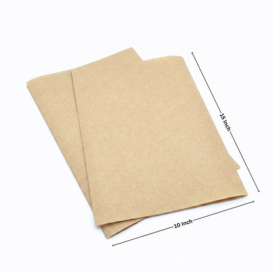 Ecowrap Plain Cut Sheet 10 x 15 inch Brown color (250 Sheets) Butter Paper