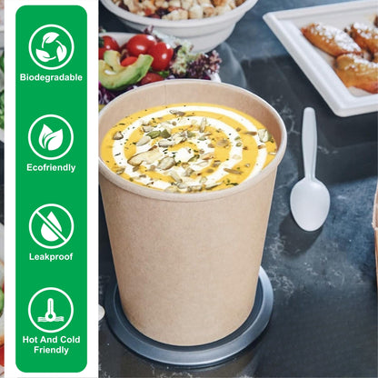 1000 ml Kraft Round Paper Container