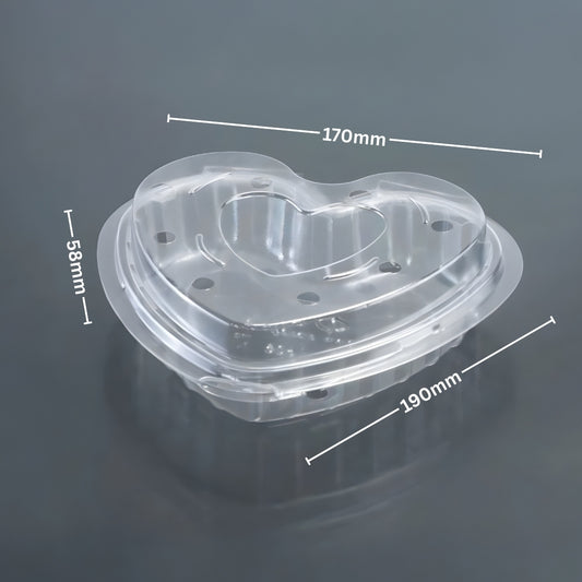 HEART HINGED BOX LARGE (PET Punnet)