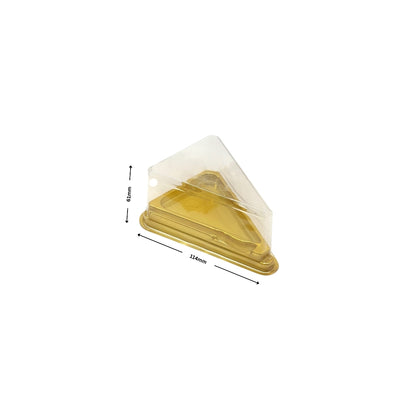 PNS TP01 Pastry Triangle HIPS Golden Tray with PET Dome Lid