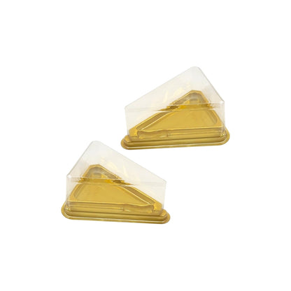 PNS TP01 Pastry Triangle HIPS Golden Tray with PET Dome Lid