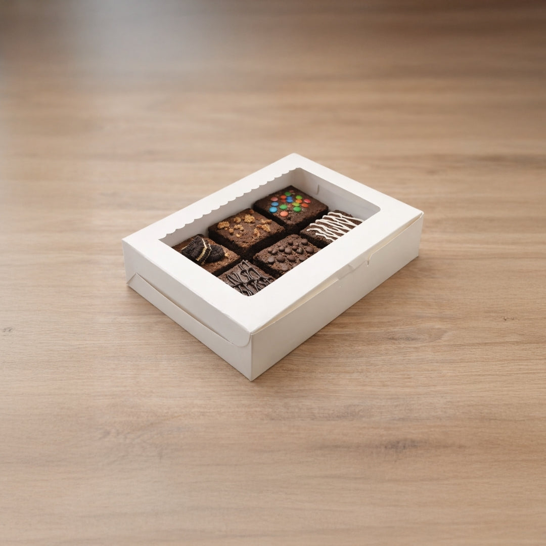 ITC 9x6x2 Inch Window Brownie Box 6 Brownies