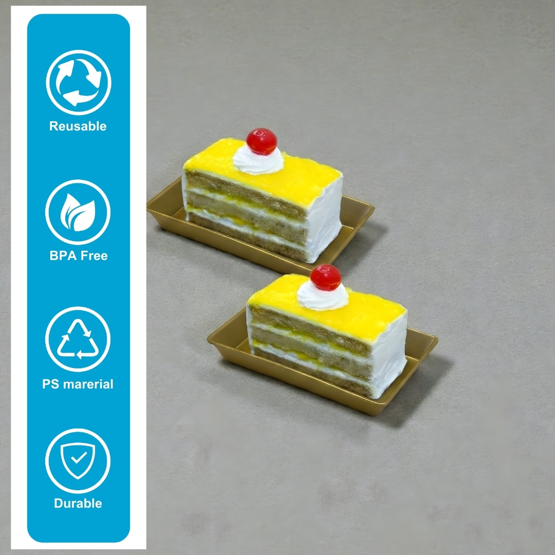 NP PS 21 Rect Pastry Tray (Golden)