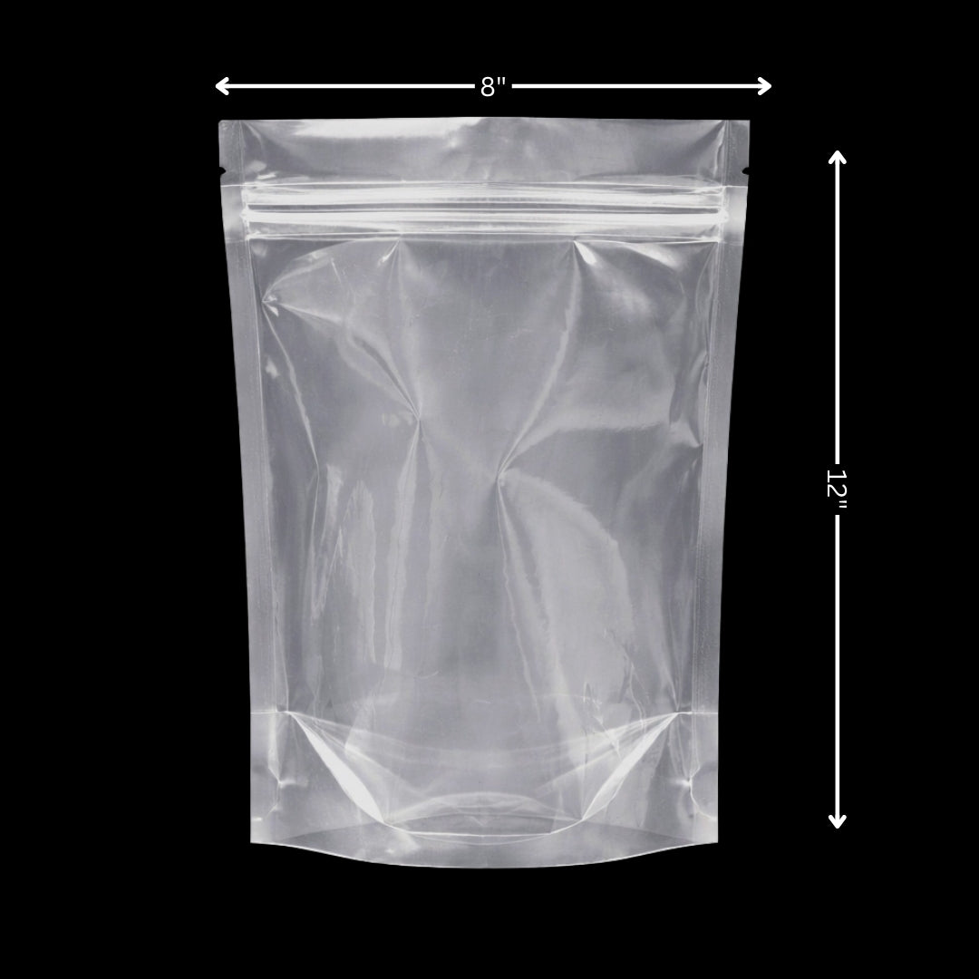 Stand Up Zipper Pouch Extra Clear 8 x 12