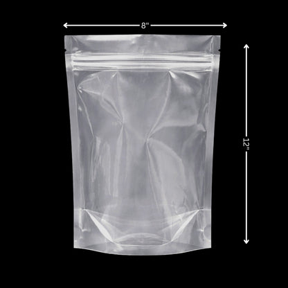 Stand Up Zipper Pouch Extra Clear 8 x 12