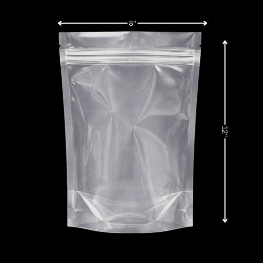 Stand Up Zipper Pouch Extra Clear 8 x 12