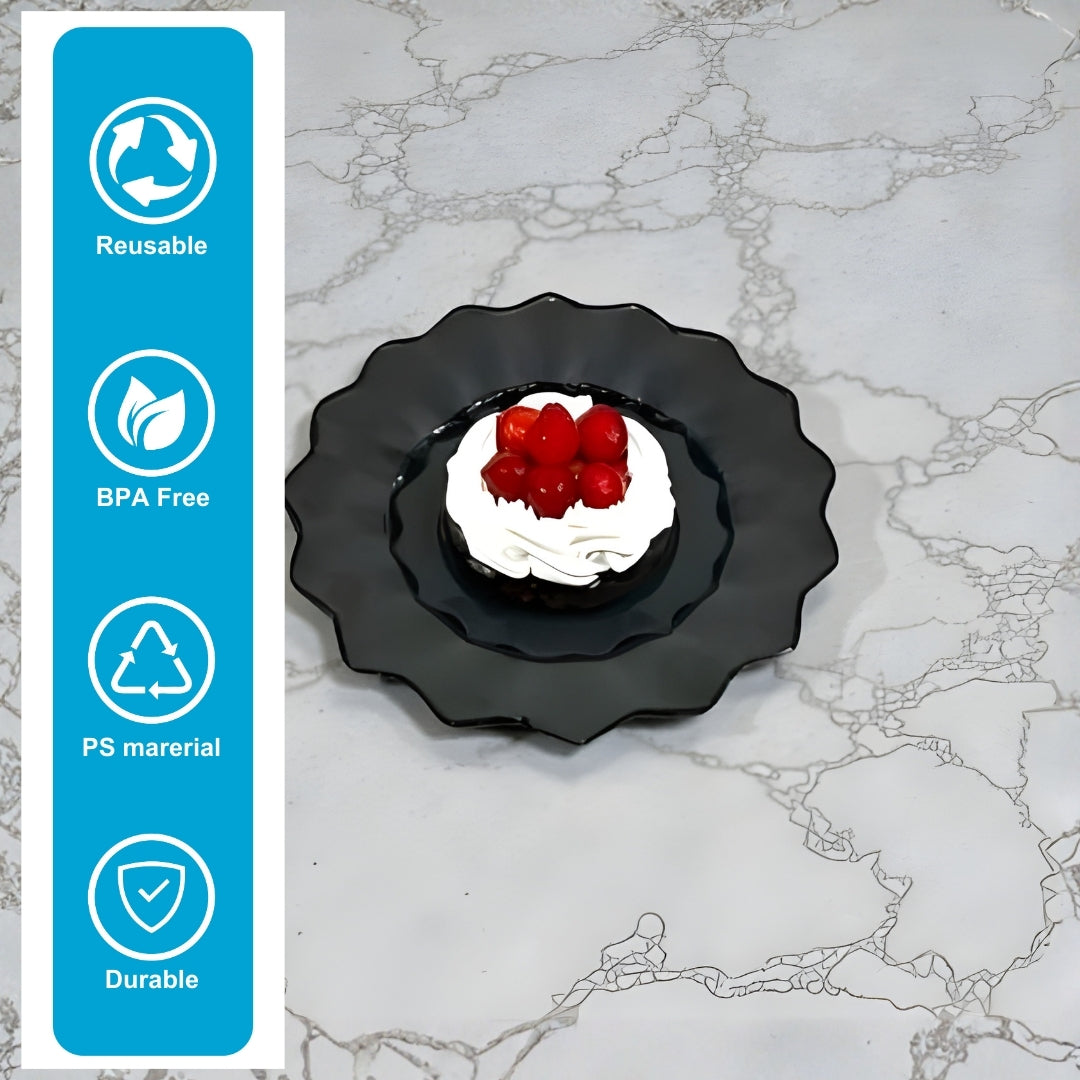 NP PS 11 Flower Plate 6 x 6 Black color